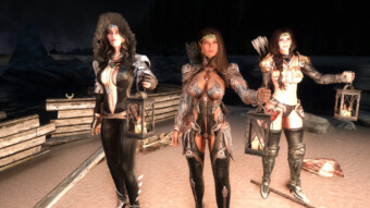 The girls waiting around for Gwenn to get going in Midwood Isle
