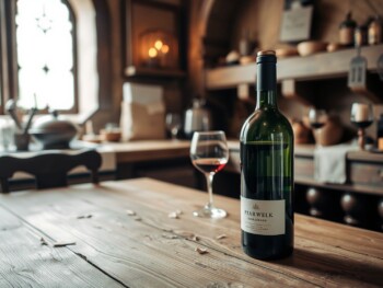{"prompt":"a single bottle of expensive wine is sitting on a large wooden table with one wine glass behind it, in a medieval kitchen","originalPrompt":"a single bottle of expensive wine is sitting on a large wooden table with one wine glass behind it, in a medieval kitchen","width":1478,"height":1108,"seed":90228,"model":"flux","enhance":false,"nologo":true,"negative_prompt":"worst quality, blurry","nofeed":true,"safe":true,"quality":"medium","image":null,"isMature":false,"isChild":false}