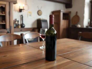 {"prompt":"a single bottle of expensive wine is sitting on a large wooden table with one wine glass behind it, in a medieval kitchen","originalPrompt":"a single bottle of expensive wine is sitting on a large wooden table with one wine glass behind it, in a medieval kitchen","width":1478,"height":1108,"seed":833308,"model":"flux","enhance":false,"nologo":true,"negative_prompt":"worst quality, blurry","nofeed":true,"safe":true,"quality":"medium","image":null,"isMature":false,"isChild":false}